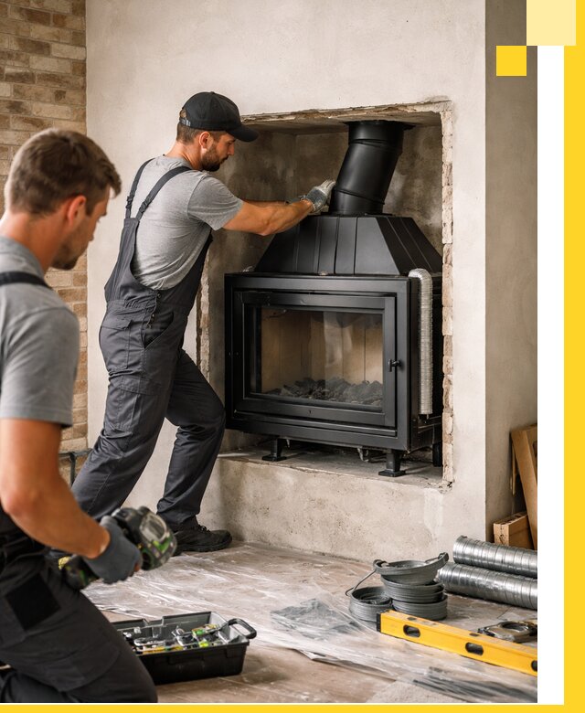 Установка каминных топок в Качканаре: монтаж, подключение