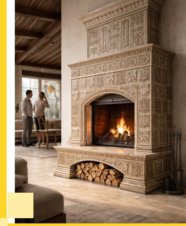 Купить изразцовый камин в Качканаре от 256325 р. | ЭриданКчк