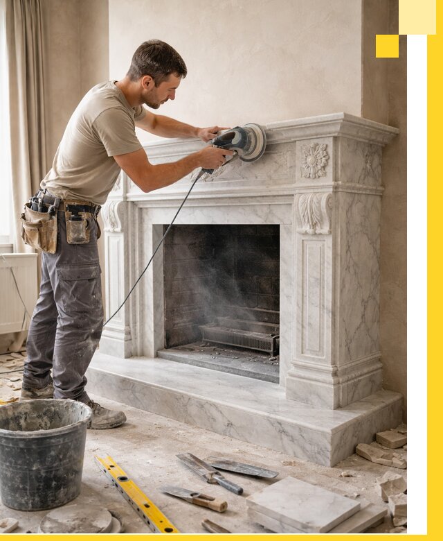 Изготовление и установка мраморных каминов в Качканаре под ключ