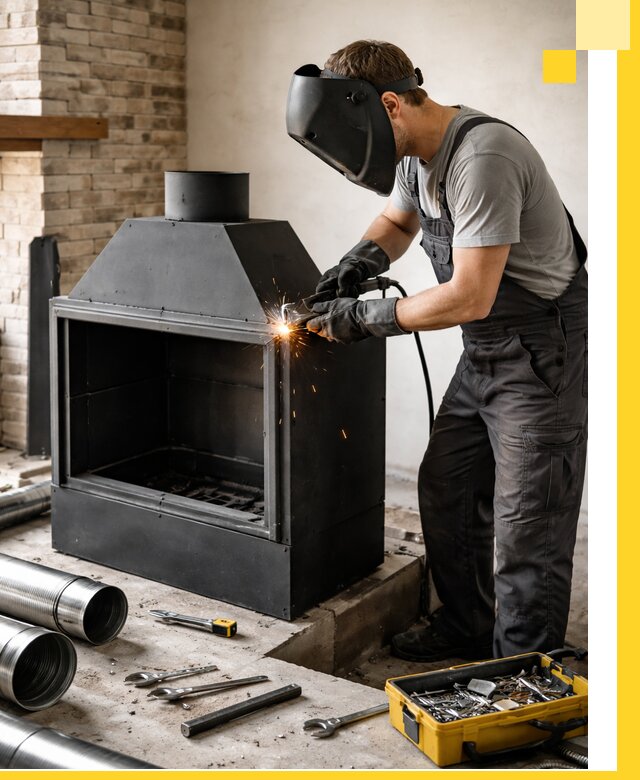 Продажа и установка металлических каминов в Качканаре под ключ