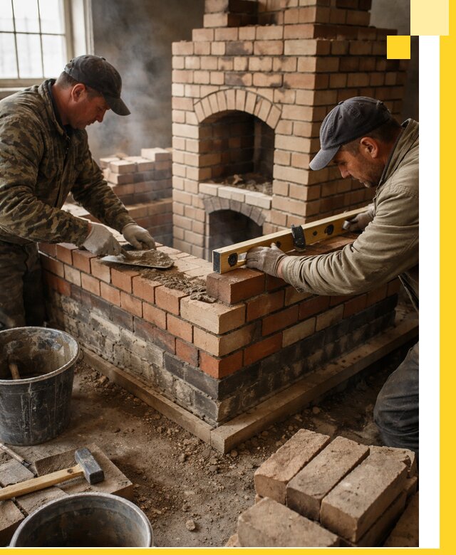 Изготовление и монтаж печей и каминов из кирпича в Качканаре