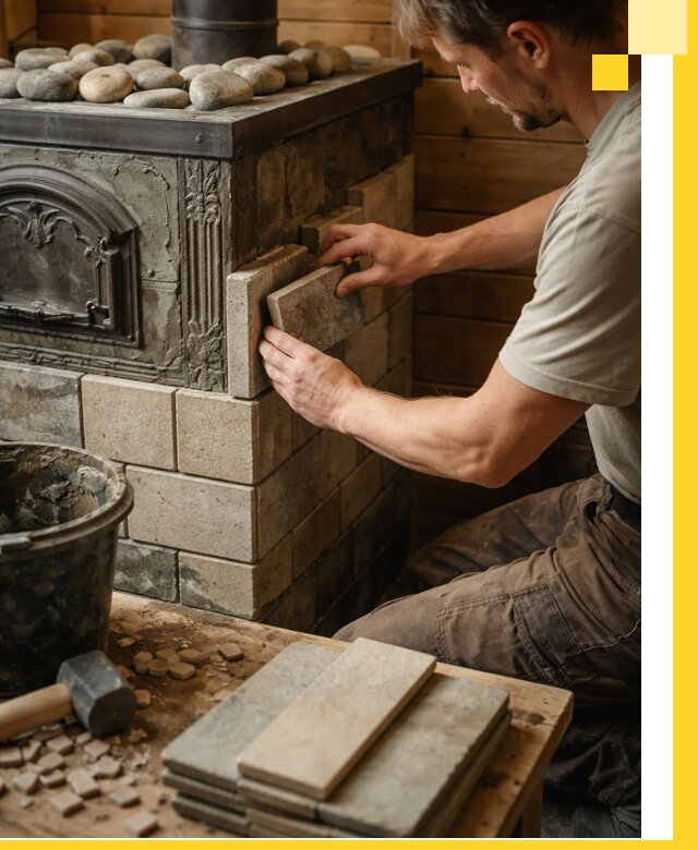 Облицовка банных печей в Качканаре профессиональная отделка