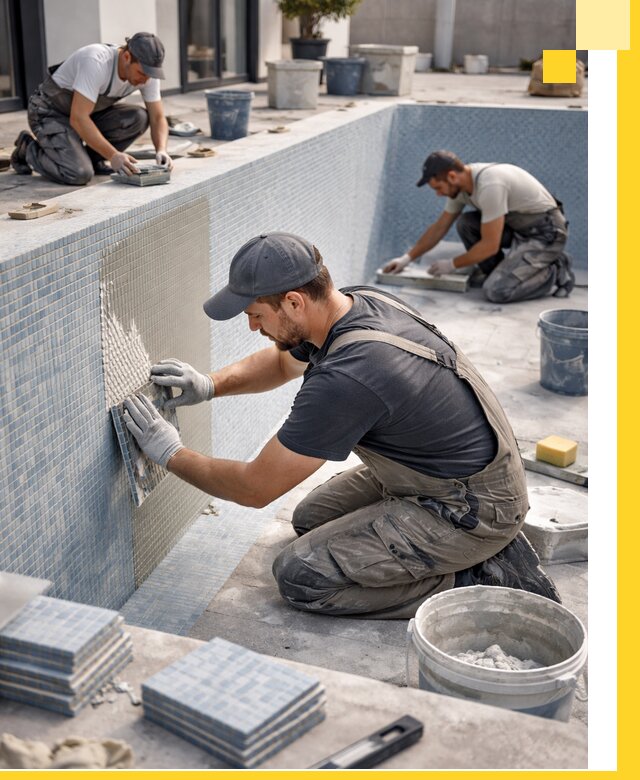 Облицовка бассейнов в Качканаре плитка мозаика гидроизоляция