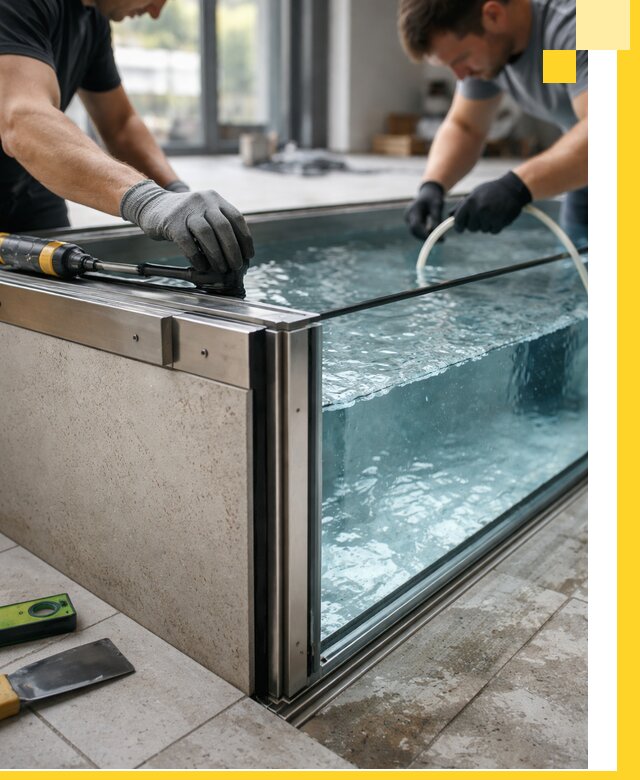 Проектирование и монтаж стеклянных бассейнов в Качканаре