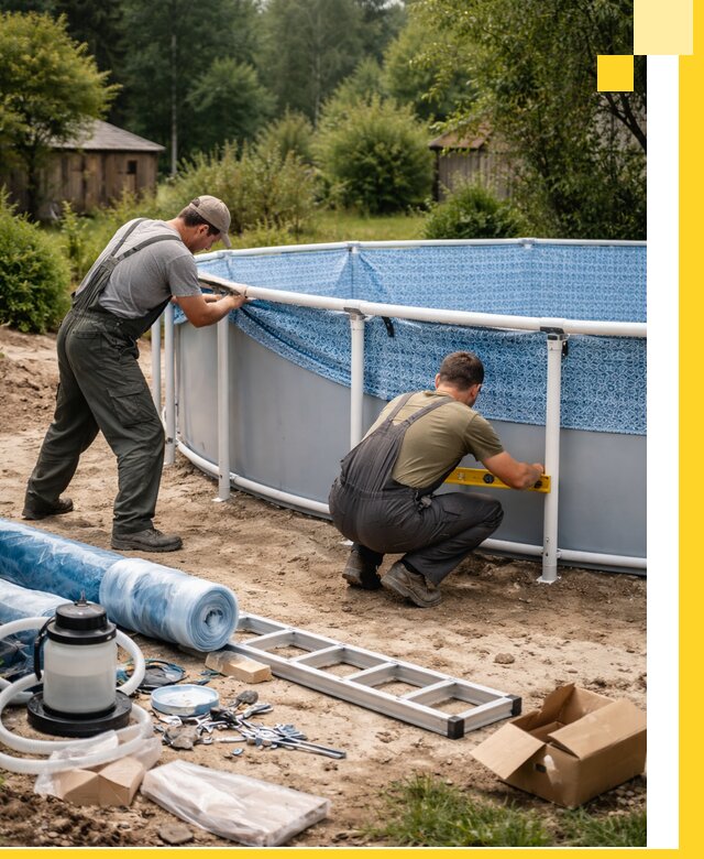 Установка и монтаж каркасных бассейнов в Качканаре под ключ