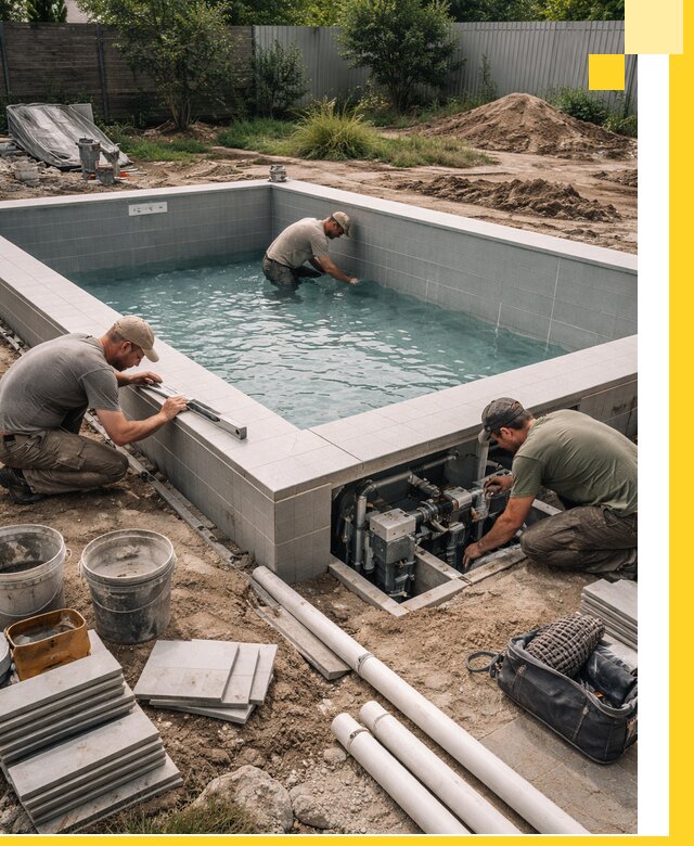 Строительство и монтаж бассейнов для дачи под ключ в Качканаре