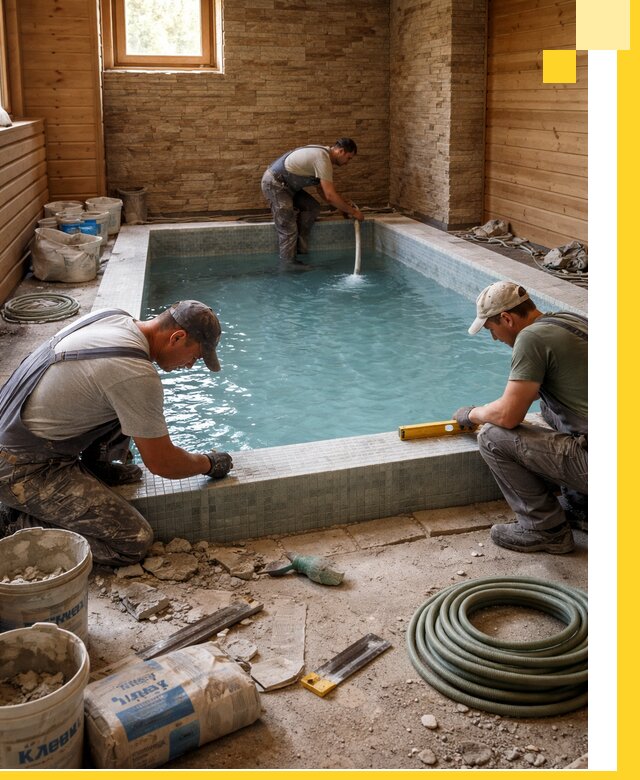 Проектирование и строительство бассейнов для бани в Качканаре