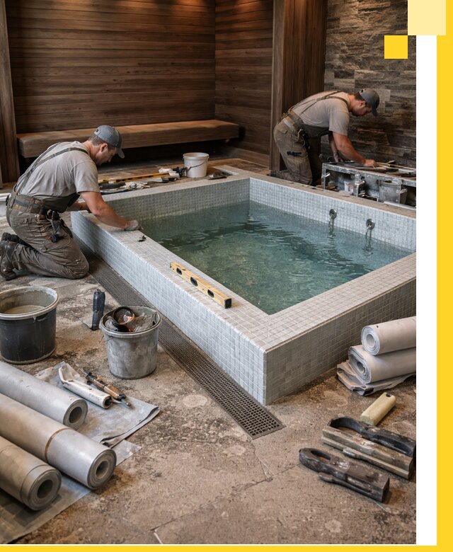 Установка и строительство бассейнов для сауны в Качканаре