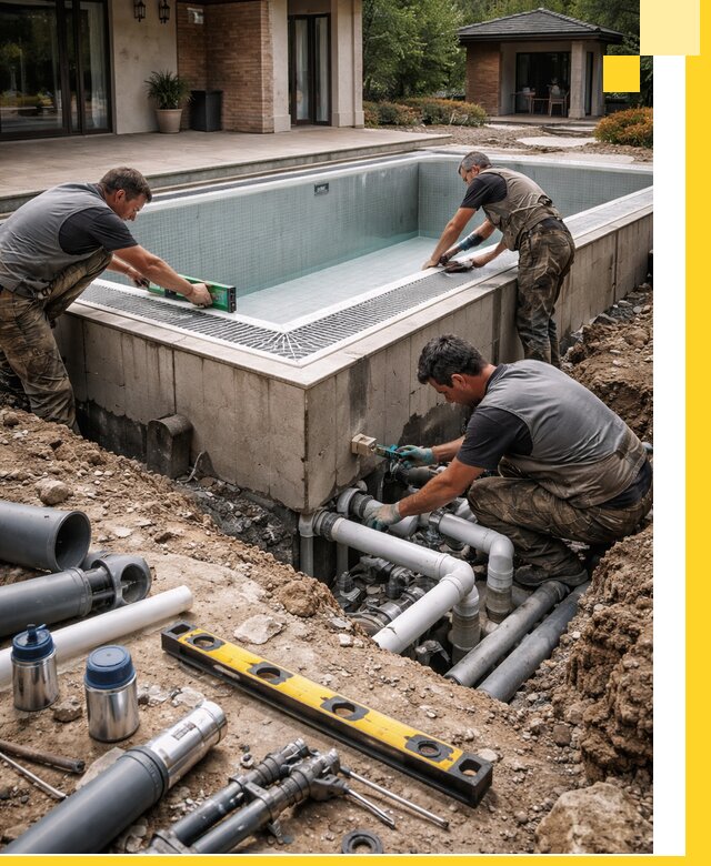 Строительство переливных бассейнов в Качканаре под ключ