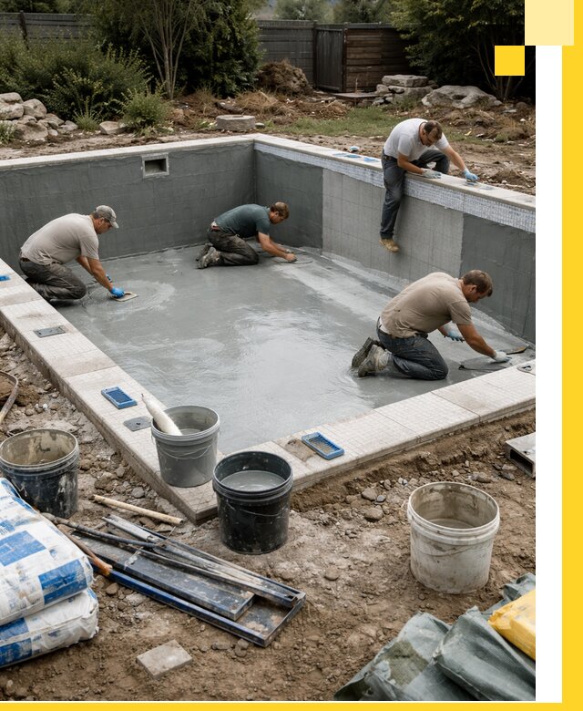 Изготовление и монтаж чаши бассейна под ключ в Качканаре