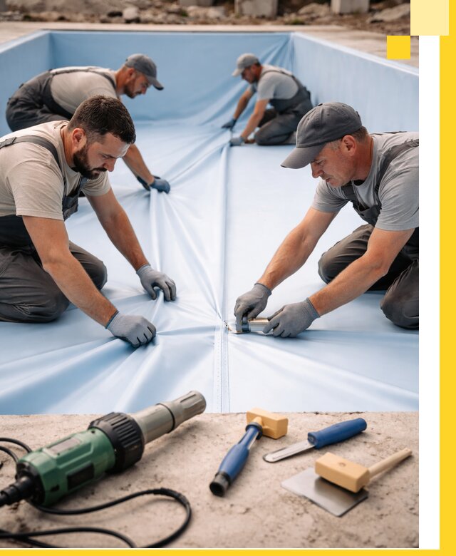 ПВХ пленка для бассейнов с монтажом и гарантией в Качканаре