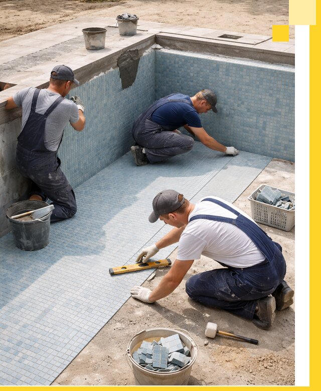 Укладка и установка плитки для бассейнов под ключ в Качканаре