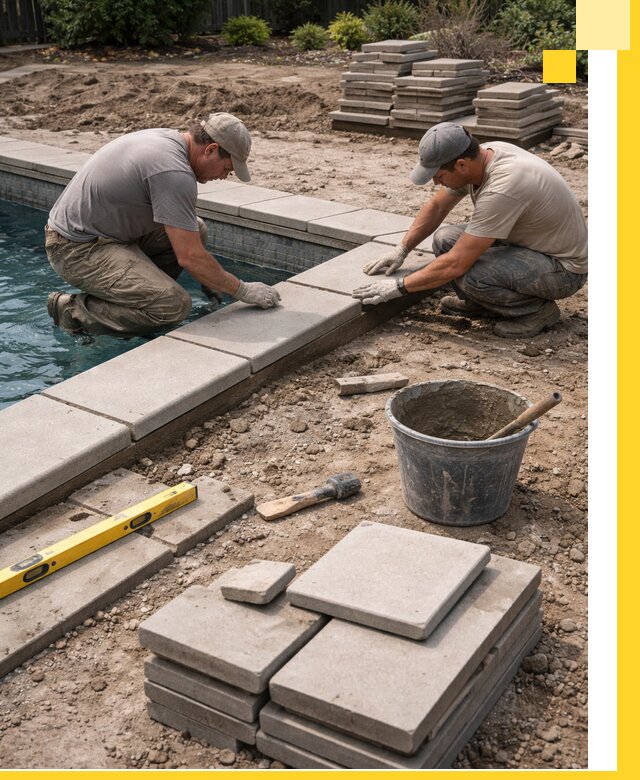 Установка и изготовление копингового камня для бассейнов в Качканаре