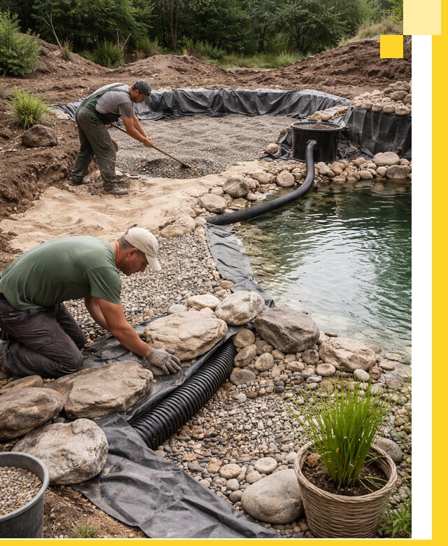 Строительство природных бассейнов и озер в Качканаре под ключ