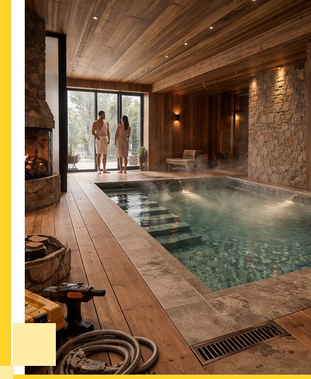 Проекты бань с бассейном под ключ в Качканаре от 76898 р., ЭриданКчк