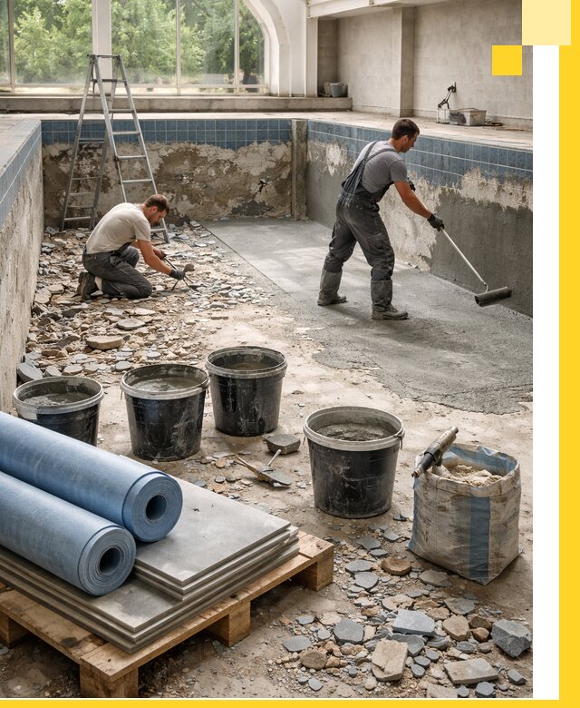 Реконструкция бассейнов в Качканаре: ремонт, гидроизоляция