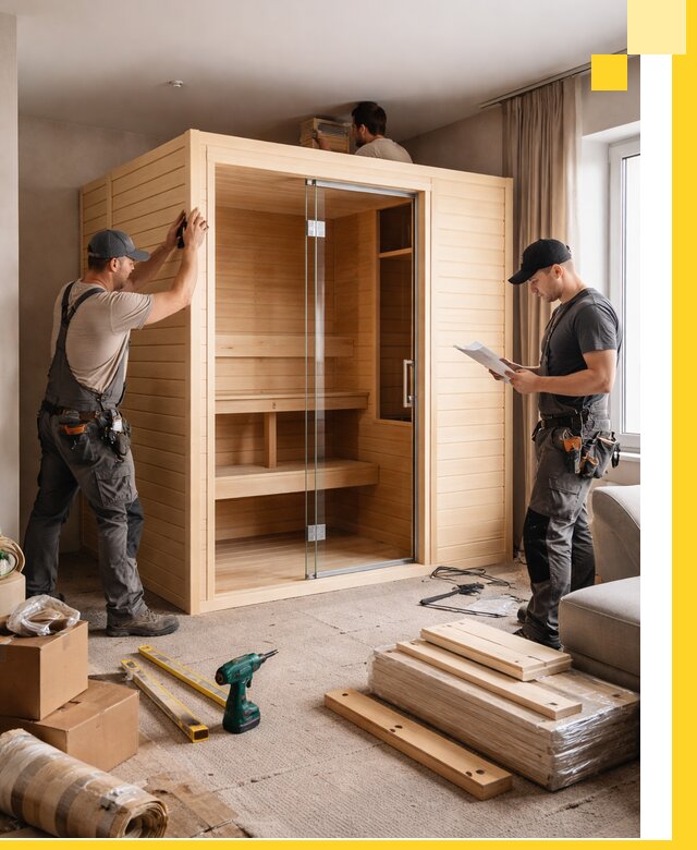 Установка и благоустройство саун в квартире в Качканаре