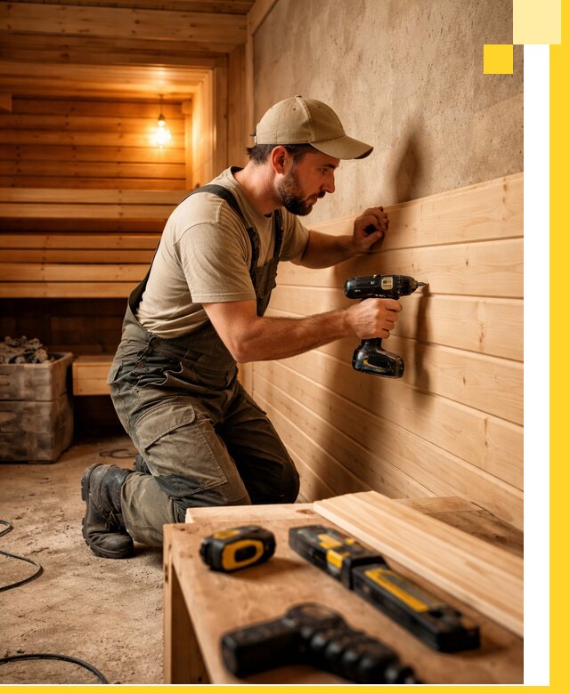 Профессиональная внутренняя отделка бани в Качканаре под ключ