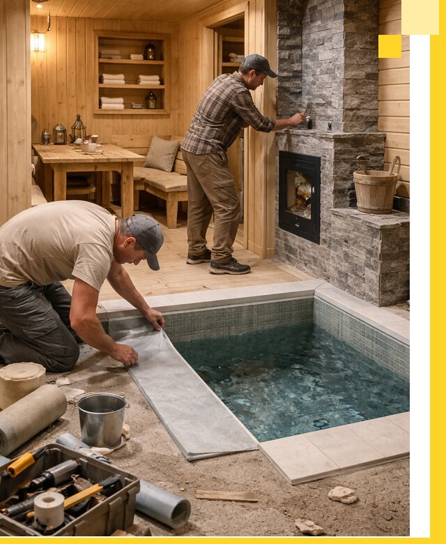 Строительство бань с комнатой отдыха под ключ в Качканаре