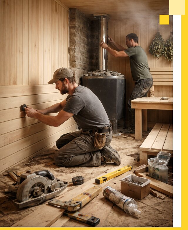 Полное строительство и оснащение парных под ключ в Качканаре