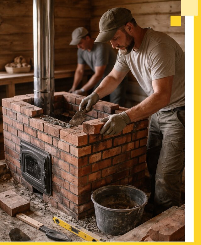 Кирпичные печи для бани под ключ в Качканаре, проект и монтаж