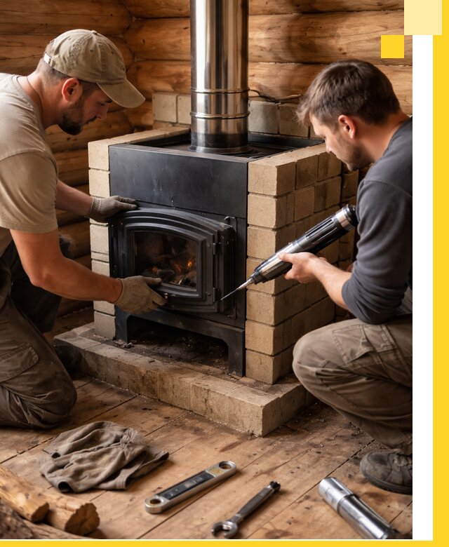 Монтаж и установка печи в бане под ключ с гарантией в Качканаре