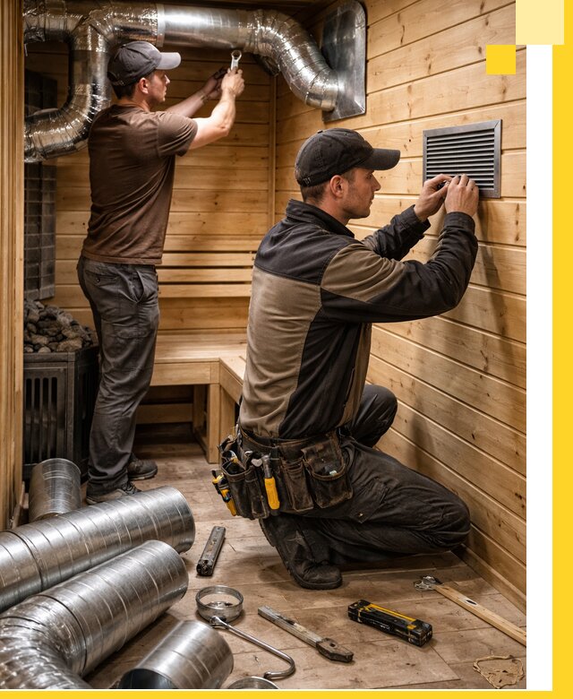 Проектирование и монтаж вентиляции бани в Качканаре под ключ