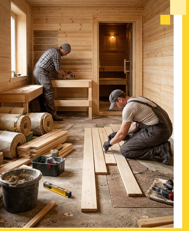 Индивидуальный проект бани с комнатой отдыха под ключ в Качканаре