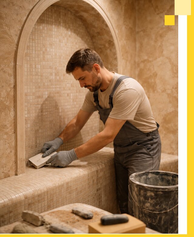 Профессиональная отделка хамамов с мозаикой под ключ в Качканаре